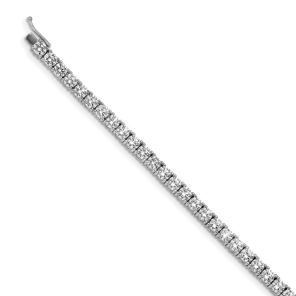 Sterling Shimmer Sterling Silver Rhodium-plated 7 inch 41 Stone CZ Bracelet