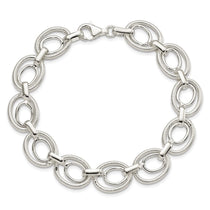 Sterling Silver Polished And Textured Link Bracelet