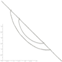 Sterling Silver Multi-Strand 9 inch Plus 1 inch Extender - Total 10 inch Anklet