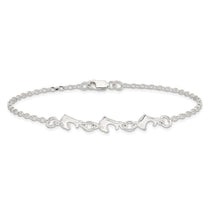 Sterling Silver 3 Dolphins Anklet