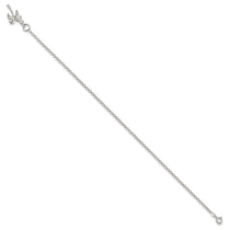 Sterling Silver 10inch Solid Polished Palm Tree Anklet