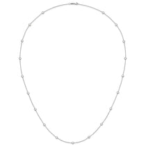 Sterling Silver Rhodium-plated 16-Station CZ Polished Necklace