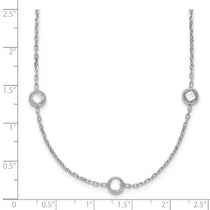 Sterling Silver Rhodium-plated 16-Station CZ Polished Necklace