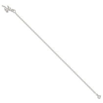 Sterling Silver 10inch Solid Polished Palm Tree Anklet