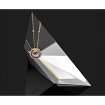 Prizma Sterling Silver Rose-tone 14K Flash Rose Gold-plated 16 inch Colorful Baguettes CZ Circle Necklace with 2 inch Ex