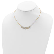 Sterling Shimmer Sterling Silver Gold-tone Flash gold-plated 133 Stone CZ Swirls Necklace with 2 inch extender