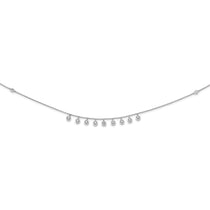 Sterling Shimmer Sterling Silver Rhodium-plated 18 inch 11 Stone 11 Station CZ Necklace