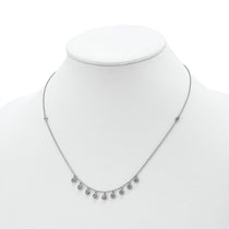 Sterling Shimmer Sterling Silver Rhodium-plated 18 inch 11 Stone 11 Station CZ Necklace