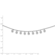 Sterling Shimmer Sterling Silver Rhodium-plated 18 inch 11 Stone 11 Station CZ Necklace