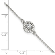 Sterling Silver Halo CZ Tennis Bracelet 7.25-8.25" - view 5