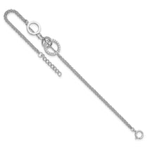 Sterling Silver 2-Strand Circle CZ Tennis Bracelet 6.5-7.5" - view 4