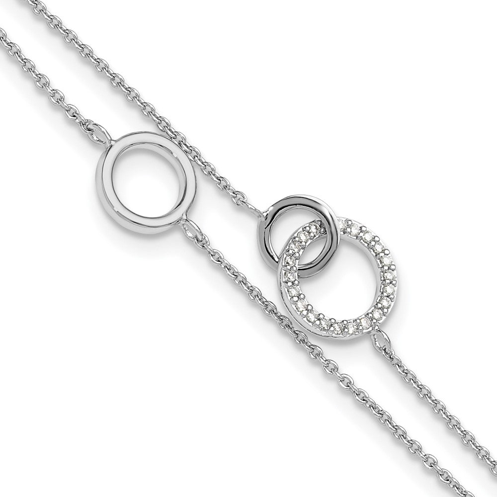 Sterling Silver 3mm Cubic Zirconia Tennis Bracelet - Hypoallergenic Sterling Silver Bracelets for Women - Size 6.5-7.5 Inch - 2-Strand Circle Simulate