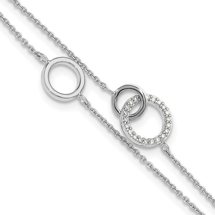 Sterling Silver 3mm Cubic Zirconia Tennis Bracelet - Hypoallergenic Sterling Silver Bracelets for Women - Size 6.5-7.5 Inch - 2-Strand Circle Simulate