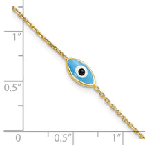 Sterling Silver Gold-Plated Evil Eye Bracelet - Hypoallergenic Sterling Silver Evil Eye Bracelets for Women - Size 7 Inch - Trendy Talisman  - view 5