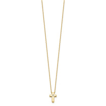 Sterling Silver Gold-Tone Cubic Zirconia Cross Necklace - Hypoallergenic Sterling Silver Cross Necklaces for Women - Size 13-15 Inch - Chris - view 2