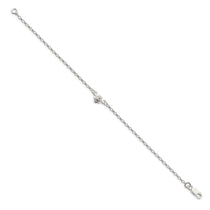Sterling Silver Flower Charm Anklet