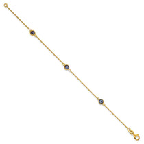 Sterling Silver Gold-Tone Evil Eye Bracelet - Hypoallergenic Sterling Silver Evil Eye Bracelets for Women - Size 7.25 Inch - Trendy Talisman - view 2