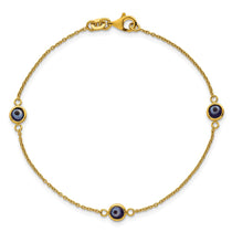 Sterling Silver Gold-Tone Evil Eye Bracelet - Hypoallergenic Sterling Silver Evil Eye Bracelets for Women - Size 7.25 Inch - Trendy Talisman - view 4