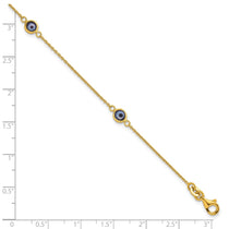 Sterling Silver Gold-Tone Evil Eye Bracelet - Hypoallergenic Sterling Silver Evil Eye Bracelets for Women - Size 7.25 Inch - Trendy Talisman - view 5