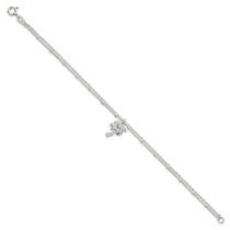 Sterling Silver 2-Strand CZ Tennis Bracelet 7.5-8.5" - view 2