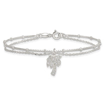 Sterling Silver 2-Strand CZ Tennis Bracelet 7.5-8.5" - view 3
