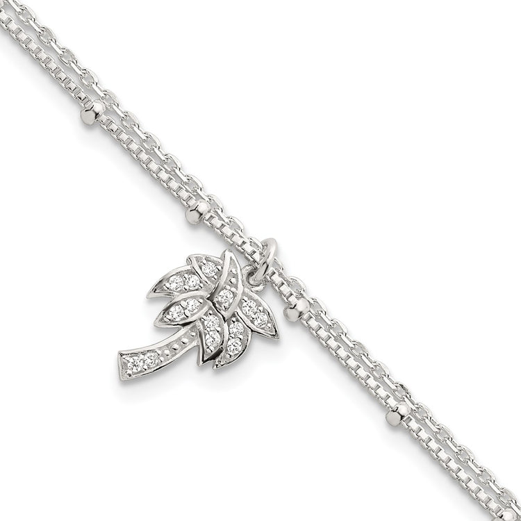 Sterling Silver 3mm Cubic Zirconia Tennis Bracelet - Hypoallergenic Sterling Silver Bracelets for Women - Size 7.5-8.5 Inch - 2-Strand Simulated Diamo