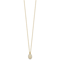 Sterling Silver Gold-Plated Cubic Zirconia Miraculous Medal Necklace - Hypoallergenic Sterling Silver Religious Necklaces for Women - Size 1 - view 2