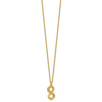 Sterling Silver Gold-Tone Polished & Textured Infinity Necklace - Hypoallergenic Sterling Silver Infinity Necklaces for Women - Size 16 Inch - view 2