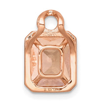 Sterling Silver Gold-Tone Pink Slide CZ Halo Pendant Necklace - view 3