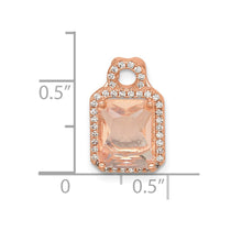 Sterling Silver Gold-Tone Pink Slide CZ Halo Pendant Necklace - view 4