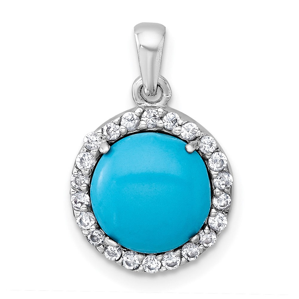 Sterling Silver Cubic Zirconia Halo Pendant Necklace - Hypoallergenic Sterling Silver Pendant Necklaces for Women - Statement Simulated Diamond Solita