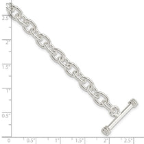 Sterling Silver 7.75inch Polished Fancy Link Toggle Bracelet