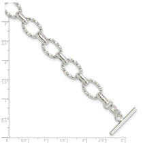 Sterling Silver 7.75inch Polished Fancy Link Toggle Bracelet