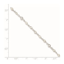 Sterling Silver Freshwater Cultured Pearl and Heart 9 inch Plus 1 inch Extender  - Total 10 inch Anklet