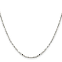 Sterling Silver 2.2mm Diamond-cut Rolo Cable Chain