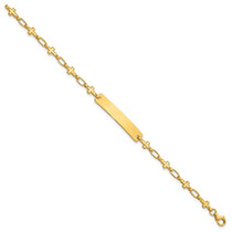 Sterling Silver Gold-Tone Cross Children's ID Bracelet - Engravable Sterling Silver Kids Bracelet - Size 6.25 Inch - Personalized First Comm - view 2