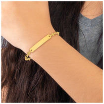 Sterling Silver Gold-Tone Cross Children's ID Bracelet - Engravable Sterling Silver Kids Bracelet - Size 6.25 Inch - Personalized First Comm - view 6