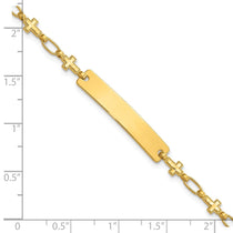 Sterling Silver Gold-Tone Cross Children's ID Bracelet - Engravable Sterling Silver Kids Bracelet - Size 6.25 Inch - Personalized First Comm - view 5