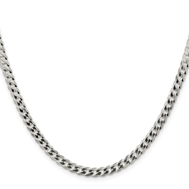 Sterling Silver 4.7mm Flat Curb Chain