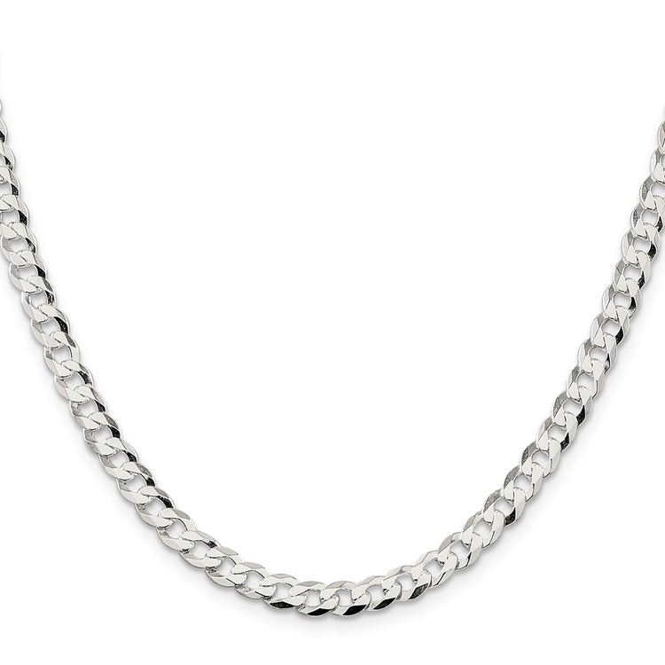 Sterling Silver 5.75mm Flat Curb Chain