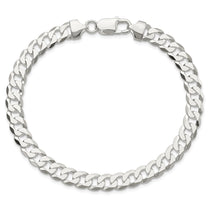 Sterling Silver 7.5mm Flat Curb Chain