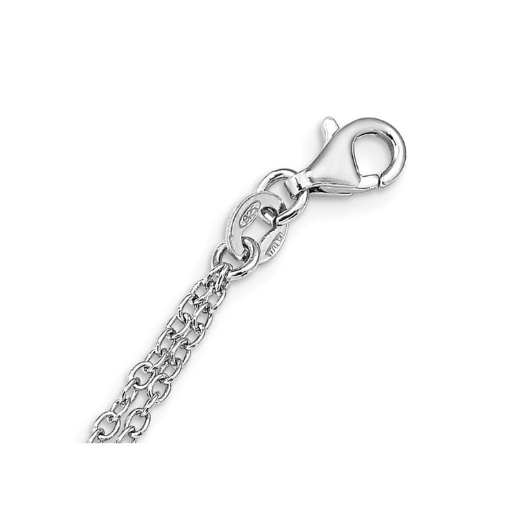 Sterling Silver Cross CZ Necklace 16-17" - view 4