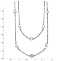 Sterling Silver Cross CZ Necklace 16-17" - view 6