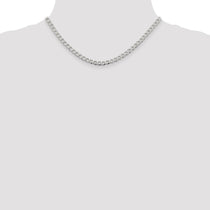 Sterling Silver 4.5mm Semi-solid Flat Curb Chain