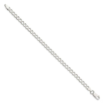 Sterling Silver 5.3mm Semi-solid Flat Curb Chain