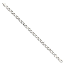 Sterling Silver 6.7mm Semi-solid Flat Curb Chain