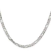 Sterling Silver 4.5mm Lightweight Flat Figaro Chain