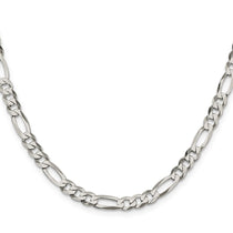 Sterling Silver 5.5mm Lightweight Flat Figaro Chain