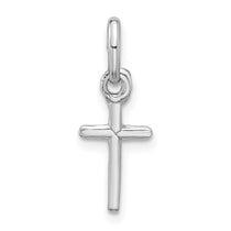 Sterling Silver Rhodium-plated Cross Charm