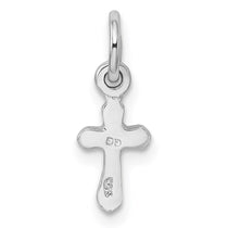 Sterling Silver RH-pltd Child's Dec Blue Preciosca Crystal Cross Pendant